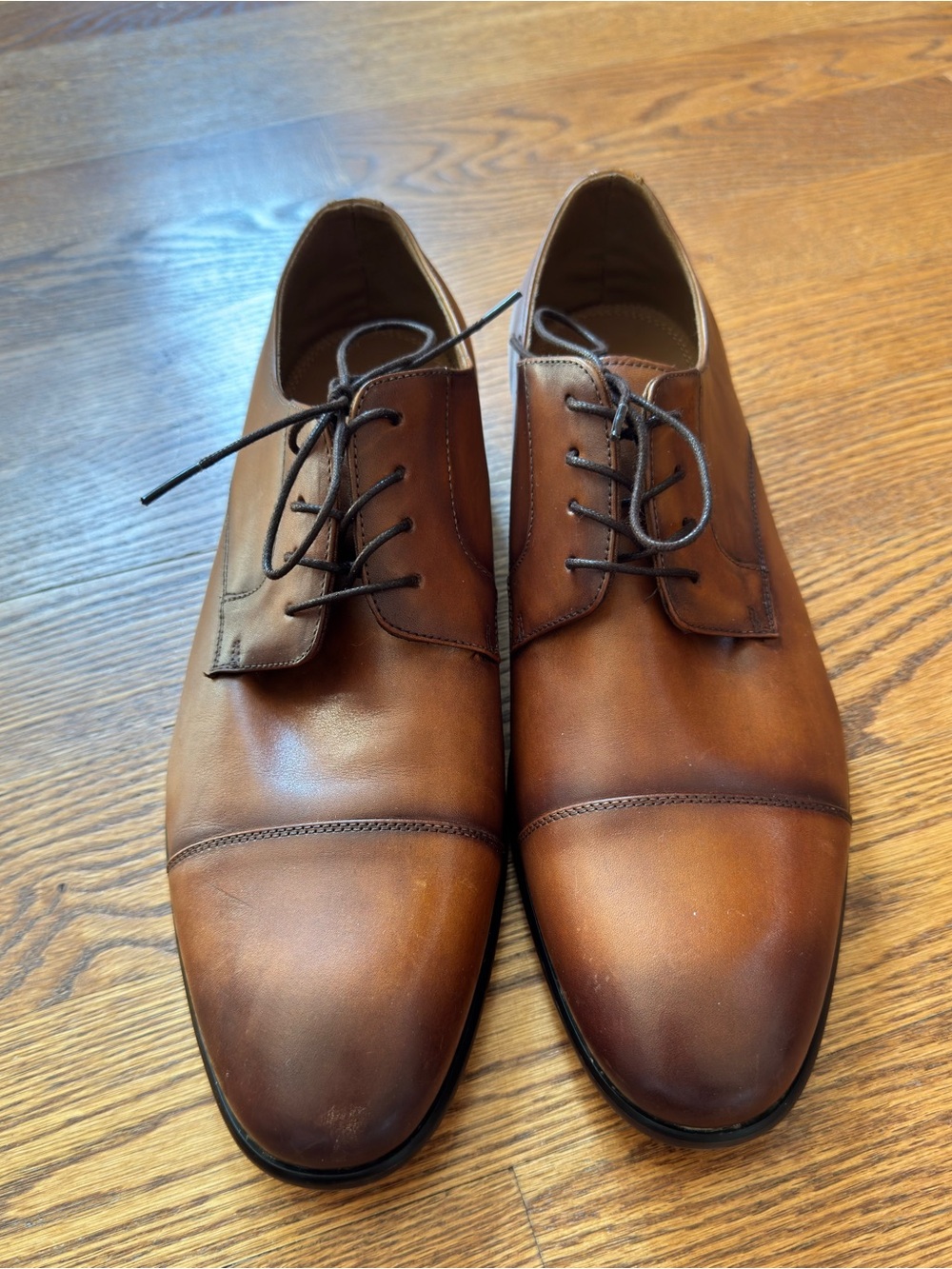 ALDO Men’s Brown Leather Cap Toe Derby Dress Shoes Size 13
